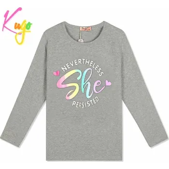 Dívčí tričko Dívčí tričko dl.r. KUGO DC0006, šedé