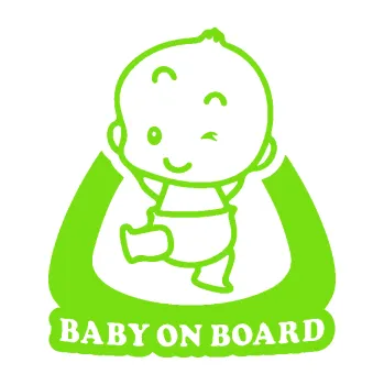 Samolepicí dekorace na vozidlo Baby on board 011 levá s nápisem (04 - zelená kawasaki) SAMOLEPKA NA AUTO, NÁLEPKA, FÓLIE, POLEP, TUNING, VLASTNÍ TEXT, TISK, AUTOSAMOLEPKY.cz, POLEPY, OBRÁZEK, LOGO, 3D STICKERS