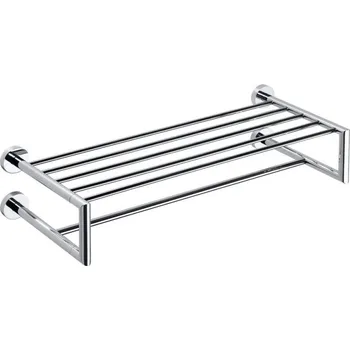 Držák na ručník X-ROUND polička na ručníky dvojitá s hrazdou 600x160x225mm, chrom XR416