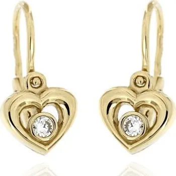 Náušnice Zlatnictví U Kostela Dětské zlaté náušnice bílá srdíčka 427B 722823622