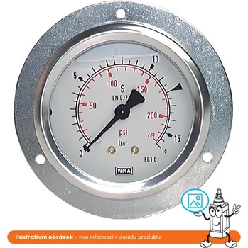 Příslušenství pro vysokotlaký čistič Wika Manometr s glycerinem a přírubou 0/60 bar - 100 mm - 1/2"