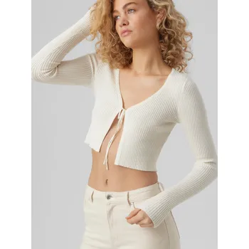 Dámský svetr Vero Moda dámské úpletové bolerko Glory bílé Velikost: XL