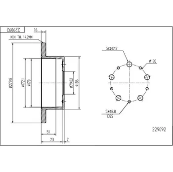 Brzdový kotouč Brzdový kotouč HART 229 092