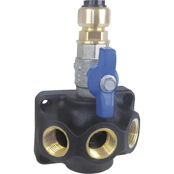 Vodovodní potrubí TECTITE Ukončovací krabice pro rozvod vzduchu spojka 22 mm + kohout - 3 x G1/2"