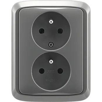 Elektrická zásuvka Dvojzásuvka ABB 5512A-2349 S2 Tango kouřově šedá