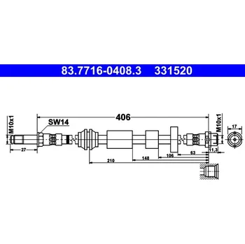 Brzdová hadice Brzdová hadice ATE 83.7716-0408.3
