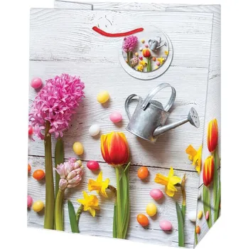 Dárková taška Taška dárková Maxi matt 26,7 x 13,7 x 33cm TL - motiv jarní květiny