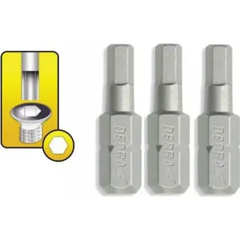 Bit Dedra 18A04H60-03 Šroubovací bity ploché Hex H6x25mm, 3ks blistr