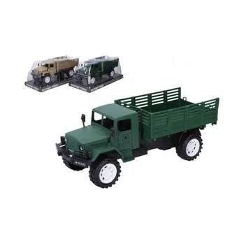 autíčko Auto vojenské nákladní plast 27cm na setrvačník 1ks, 2 různé barvy