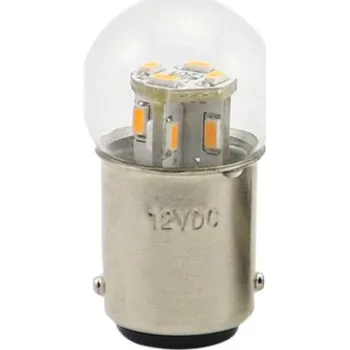 Autožárovka BA15S, 12x 3014 LED, 6V - Bílá