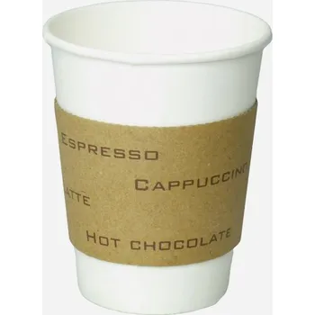 Jednorázové nádobí Převlek L na kelímek papírový 12-20oz 300-500ml hnědý potisk coffee - 1000 ks