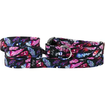 Obojek pro psa Obojek HAPPYZOO BY KIWLY softshell Peříčka 4x37-56cm