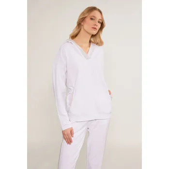 Dámská mikina Dámské mikiny MONNARI Dámská mikina s aplikací z kamínků MONNARI bílá 2186437