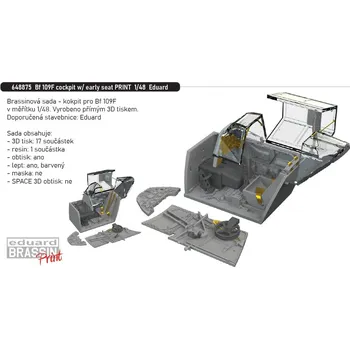 Plastikový model Eduard 1/48 Bf 109F cockpit w/ early seat PRINT (EDUARD)