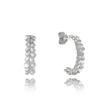 Náušnice Zlatnictví Helios Stříbrné náušnice matné listy