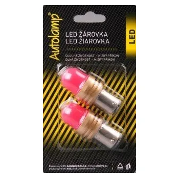 Autožárovka 2ks žárovka LED 12V-24V 21W BA15s červená