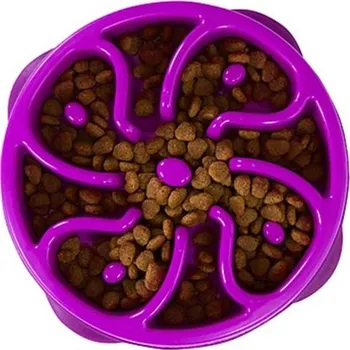 Miska pro psa Zpomalovací miska OUTWARD HOUND Fun Feeder Flower fialová (M) 23x6cm