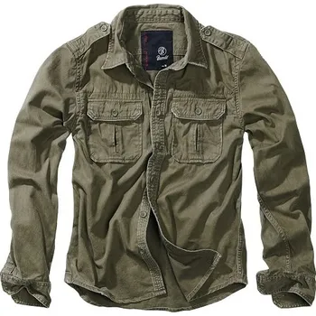 Pánská košile BRANDIT Pánská košile - Vintage - Oliv Velikost: 7XL