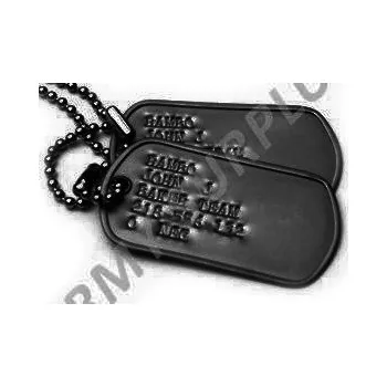 Vojenské psí známky ČESKÝ VÝROBCE Identifikační známky ID US Dog Tags originál černé - ražba ID známek