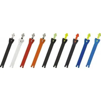 Moto obuv TCX pásek s hliníkovou koncovkou 17cm TBANDAL modro/neonově žlutý