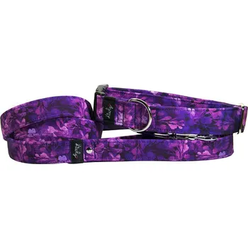 Obojek pro psa Obojek HAPPYZOO BY KIWLY softshell Fialové květy 2,5x27-40cm