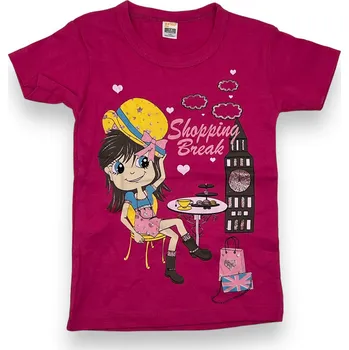 Dívčí tričko Boinc Dívčí fuchsiové tričko s krátkým rukávem SHEILA Barva: Fuchsiová, Velikost: 164