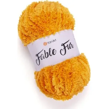 Galanterie YarnArt Fable Fur 985 - tmavší žlutá