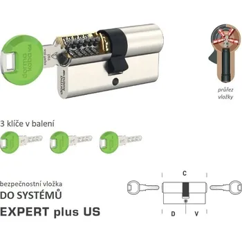 Interiérové dveře DK - EXPERT plus US D 60 + V 70 mm NP - Nikl perla