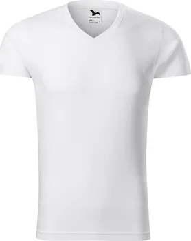 Pánské tričko Malfini Slim Fit V-neck 146 bílé