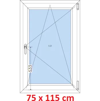 Okno Soft Plastové okno 75x115 cm, otevíravé a sklopné