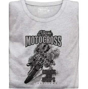 Pánské tričko s potiskem “Extreme Motocross, černobílé"