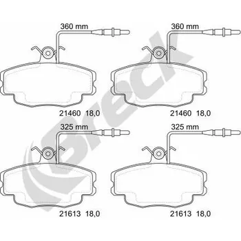 Brzdová destička Breck 21460 00 702 10 Sada brzdových destiček, kotoučové brzdy