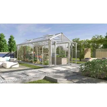 Skleník skleník VITAVIA ZEUS COMFORT 15700 sklo 3 mm + PC 10 mm stříbrný