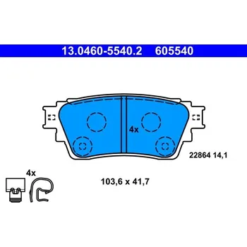 Brzdová destička Sada brzdových destiček, kotoučová brzda ATE 13.0460-5540.2