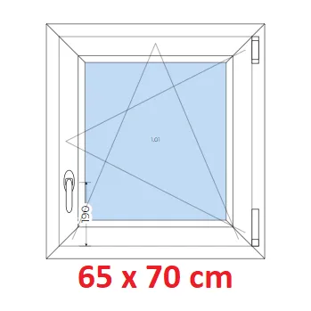Okno Soft Plastové okno 65x70 cm, otevíravé a sklopné