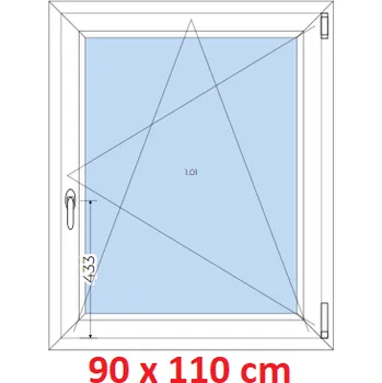 Okno Soft Plastové okno 90x110 cm, otevíravé a sklopné