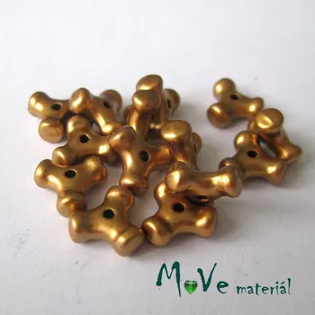 Dětské navlékací korálky Plastový mezikus - trojcípý, 14kusů, zlatý