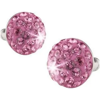 Náušnice Náušnice SWAROVSKI®, růžová,křišťál, polokoule, 10mm, ART CRYSTELLA®