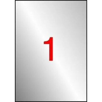 Samolepící etiketa Etiketa, stříbrná, 210 x 297mm, voděodolná, polyester, 100ks/bal., APLI