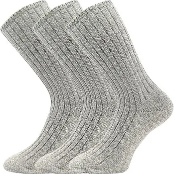 Pánské ponožky BOMA Ponožky dámské silné JIZERA melírované TMAVĚ MODRÉ (3 páry) 39-42 120016