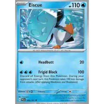 Volný čas Pokémon PAL 048/193 Eiscue - Paldea Evolved Stav: Near Mint, Verze: NORMAL