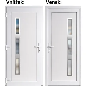 Vchodové dveře Vchodové dveře plastové Soft Julie Inox bílé 100x210 cm, levé