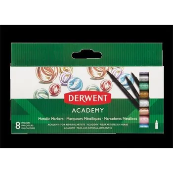 Popisovače "Academy", metalické barvy, sada 8 ks, DERWENT