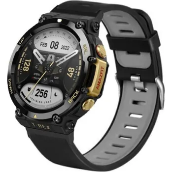 eses Silikonový řemínek sportovní pro Amazfit T-Rex 2 - Černo šedý