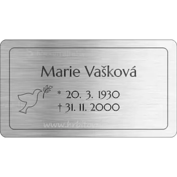 Smuteční dekorace Rytá cedulka 669
