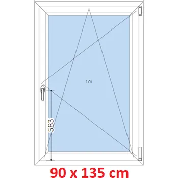 Okno Soft Plastové okno 90x135 cm, otevíravé a sklopné