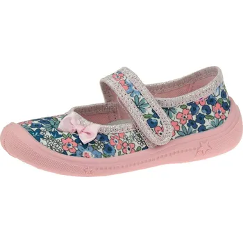 Dívčí pantofle Papuče PEON MI001 GR - růžová/modrá/ kytičky-dívčí Velikost: 27