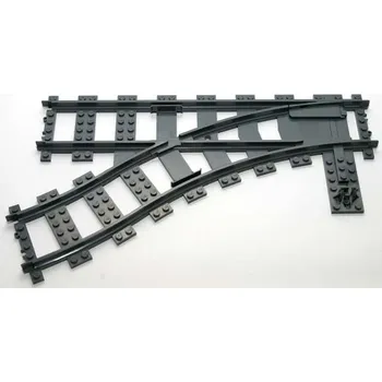 RC model letadla 53407 Dark Bluish Gray Train Track Plastic (RC Trains) Switch Point Left (Tmavě modrošedé vlakové koleje z plastu (RC vláčky) Výhybka vlevo)