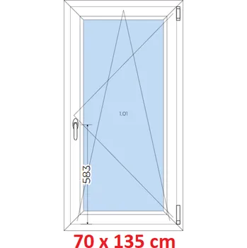Okno Soft Plastové okno 70x135 cm, otevíravé a sklopné