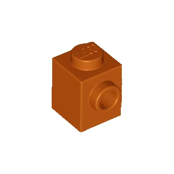Stavebnice LEGO 87087 Dark Orange Brick, Modified 1 x 1 with Stud on Side (Tmavě oranžová cihla, modifikovaná 1 x 1 s čepem na boku)